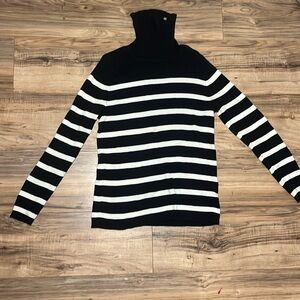 Ralph Lauren Black and White Turtleneck Sweater